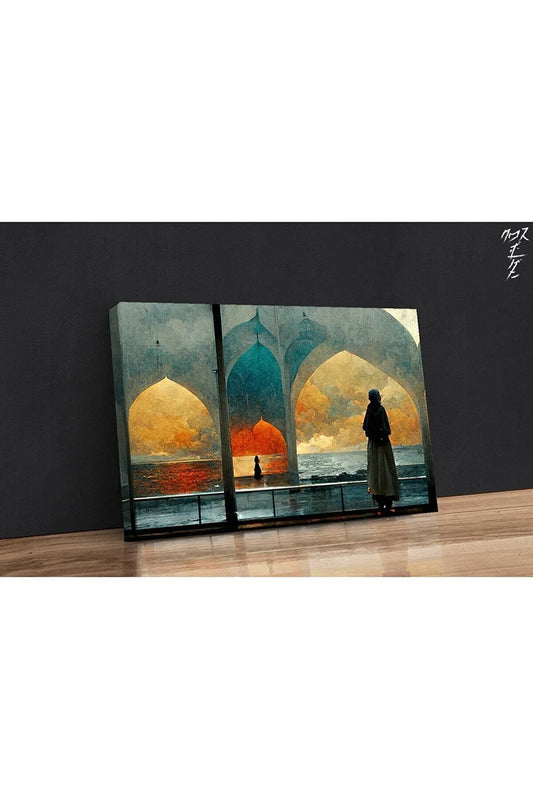 Ramazan Gün Batımı Kanvas Tablo, Abstract Duvar Dekoru, Ev-ofis Hediye Için Canvas Wall Art