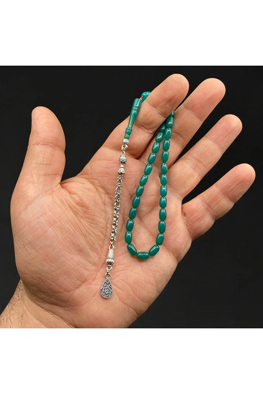 KAPLAMA PÜSKÜLLÜ BİLEK BOY SIKMA KEHRİBAR TESBİH