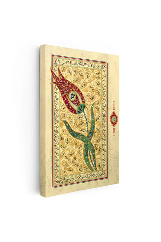 smaül Hüsna Lale - İlahi İsimlerin Zarafeti Kanvas Tablo