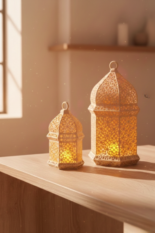 Mistik Gece: Osmanlı Desenli Ferforje Dekoratif Fener Seti (2'li) ✨